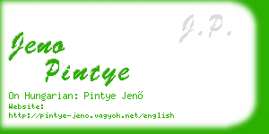 jeno pintye business card